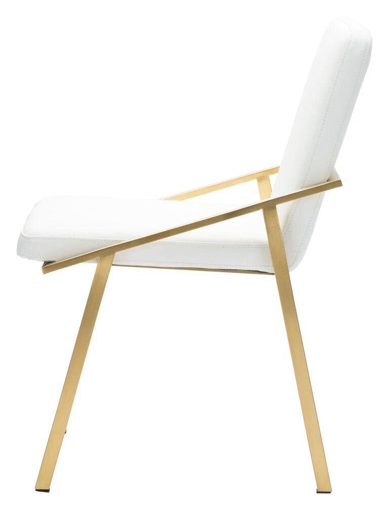White/Polished Stainless Dining Chair Z55296