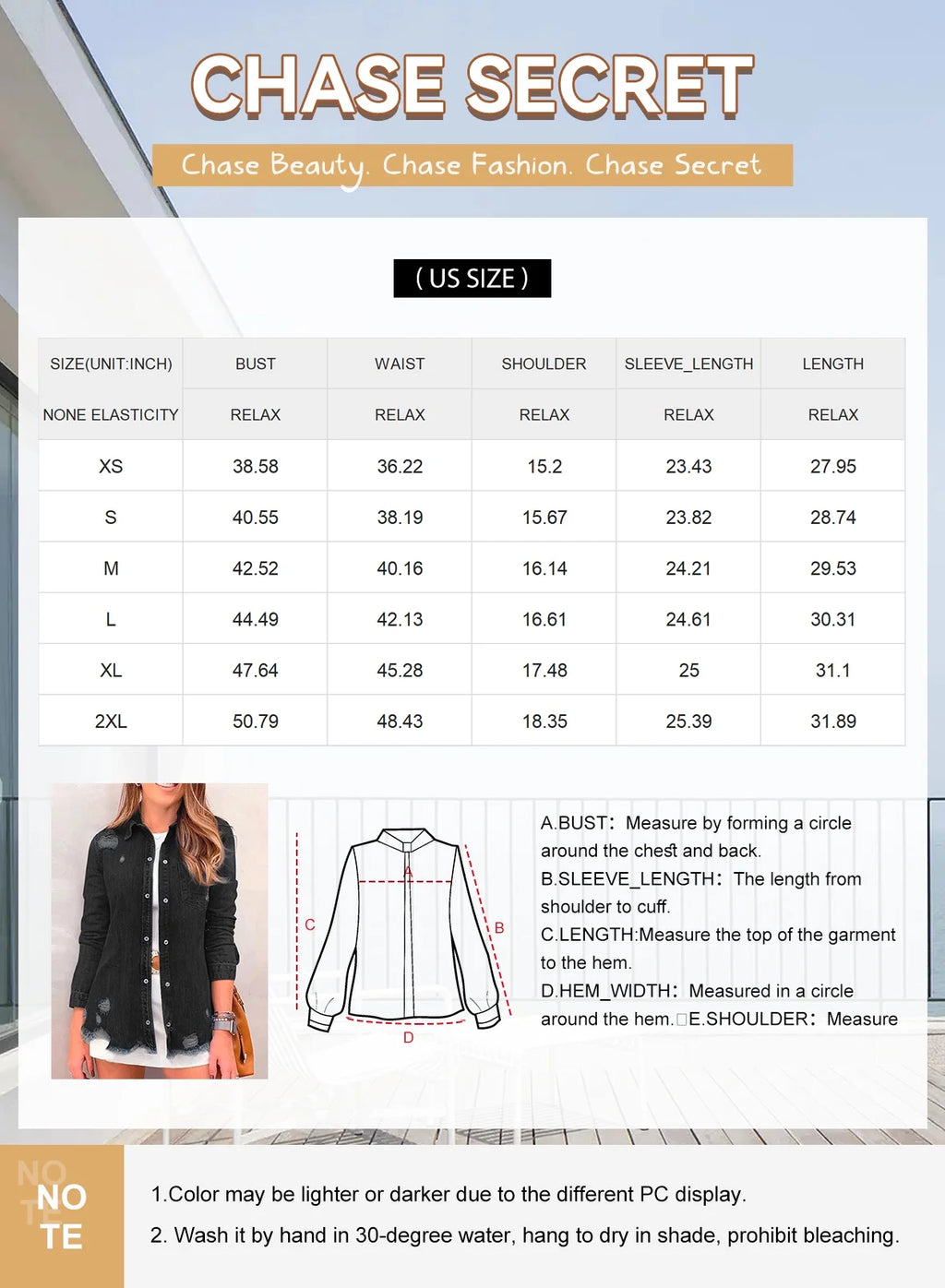 Distressed Denim Jacket K268
