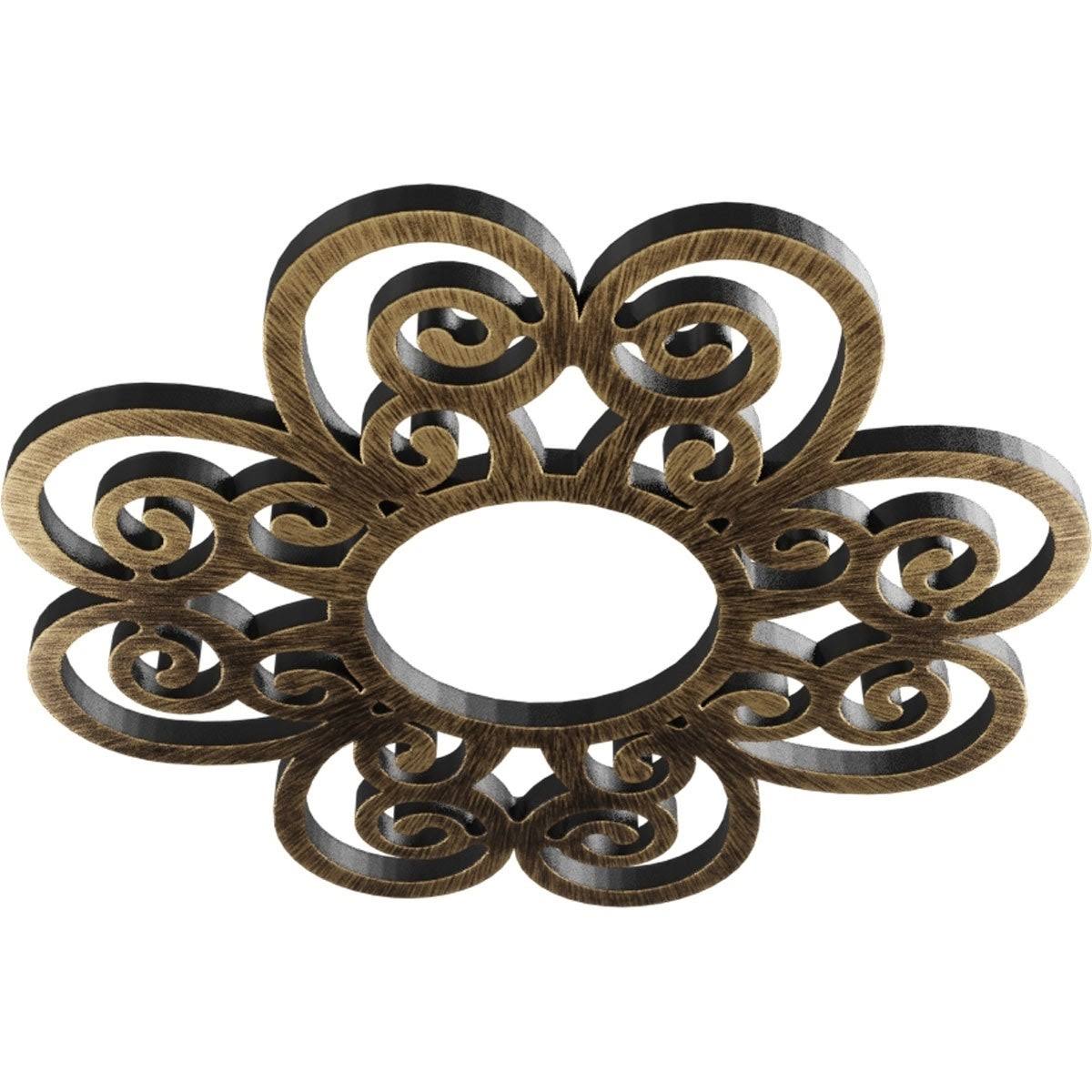 40x22OD x 13 5/8x22ID x 1x22P PVC Pierced Ceiling Medallion, Antiqued Coppe R300