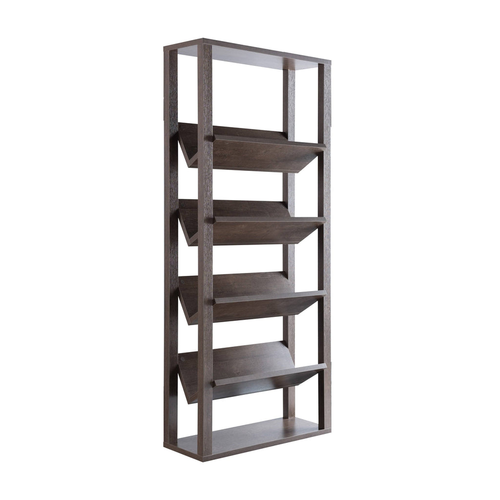 Walnut Oak 5-Shelf Bookcase C405