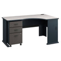 Right Corner Desk with Mobile File Cabinet Slate White Spectrum C5802