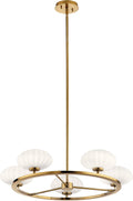 5 Light Round Chandelier with Satin Etched Cased Opal Glass H59286