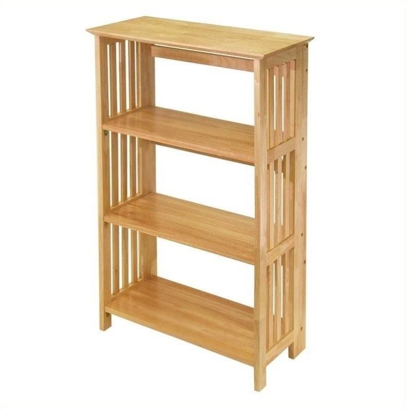 4-Tier Folding Bookcase in Beech Finish U473