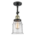 Black Brushed Brass Semi-Flush Mount Light C1736
