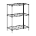 Black 3-Tier Metal Storage Shelf Rack D96411