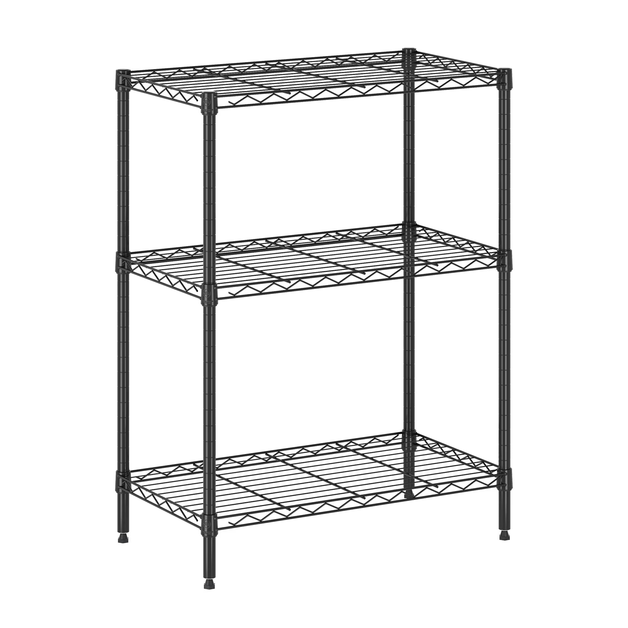 Black 3-Tier Metal Storage Shelf Rack D96411