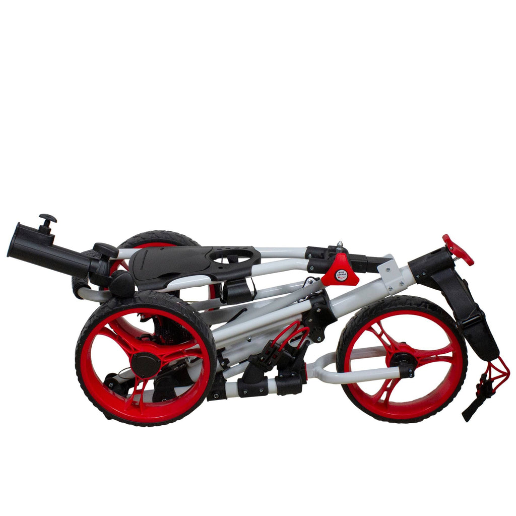 48x22 White and Red 3 Wheel Golf Push Cart J701877