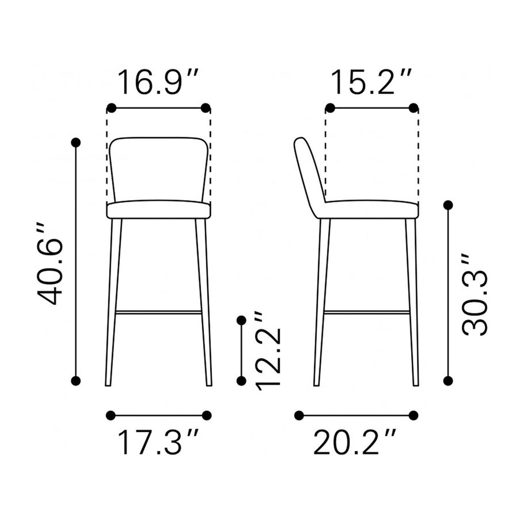 Gray Manchester Bar Chair J8906