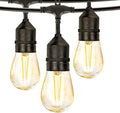 2 Pack 48FT LED Outdoor String Lights with 2W Dimmable Edison Shatterproof Plastic Bulbs H8126