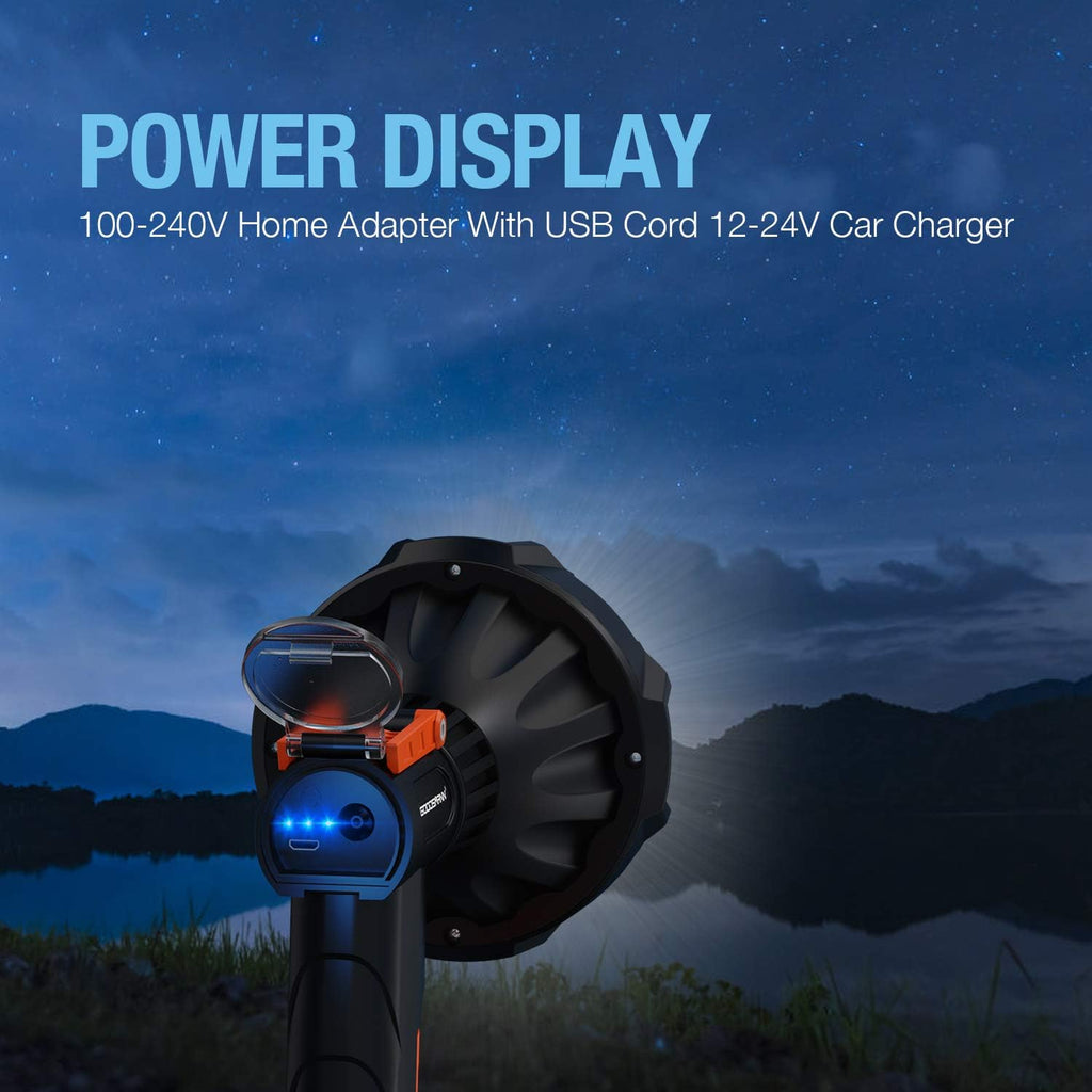 Rechargeable 4000 Lumen LED Spotlight with Detachable Red Light Filter Q6649