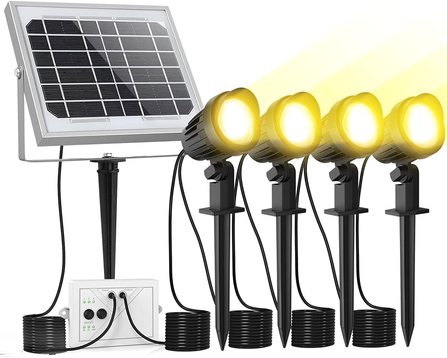 4-in-1 Solar Landscape Lights, IP66 Waterproof, 2700K/4000K/6000K W845361
