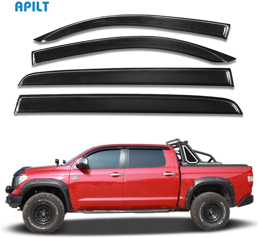 4-Piece Dark Smoke Tape-On Rain Guards I166