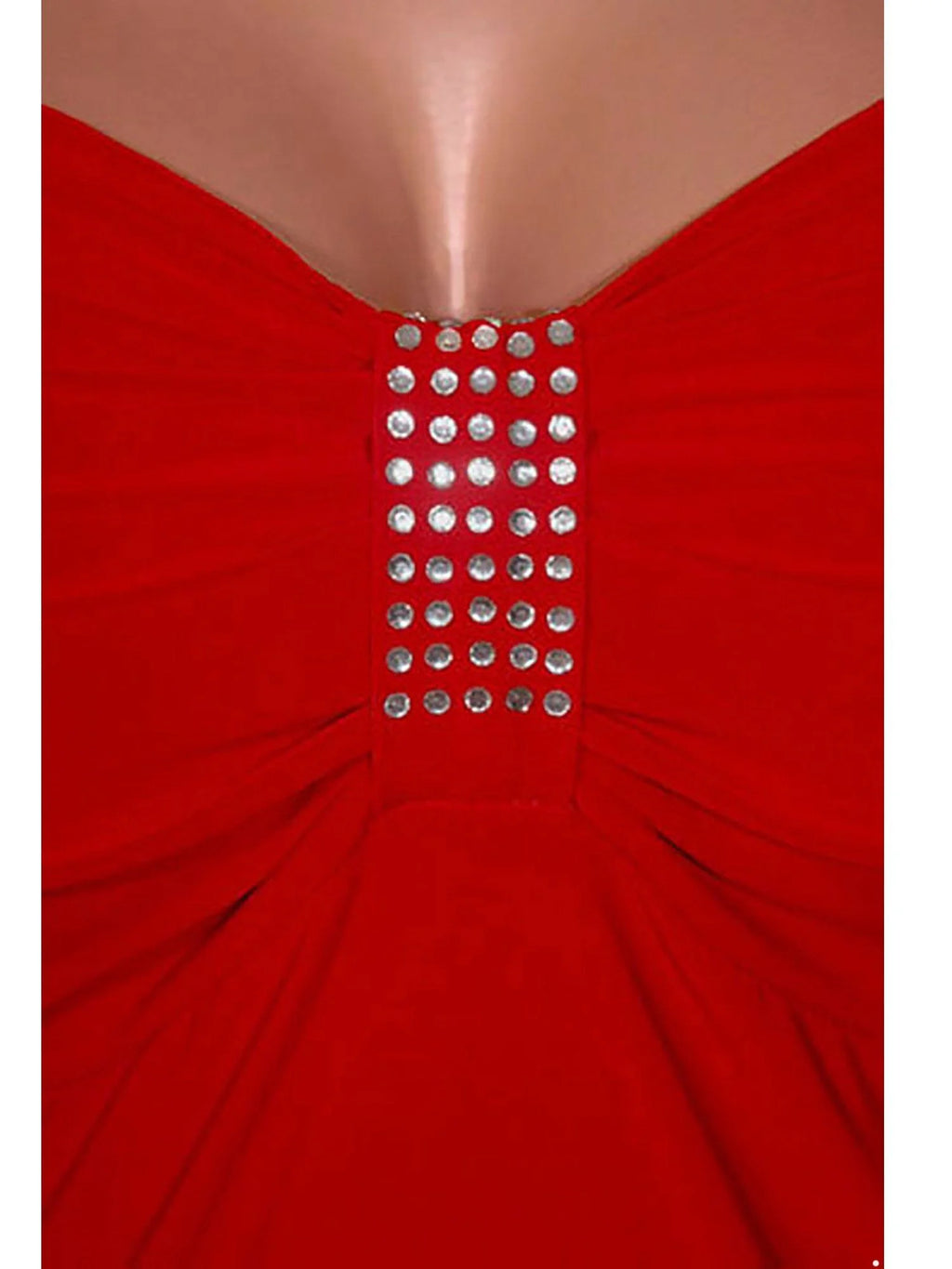 Red Empire Waist Rhinestones Cocktail Dress XXL L1053