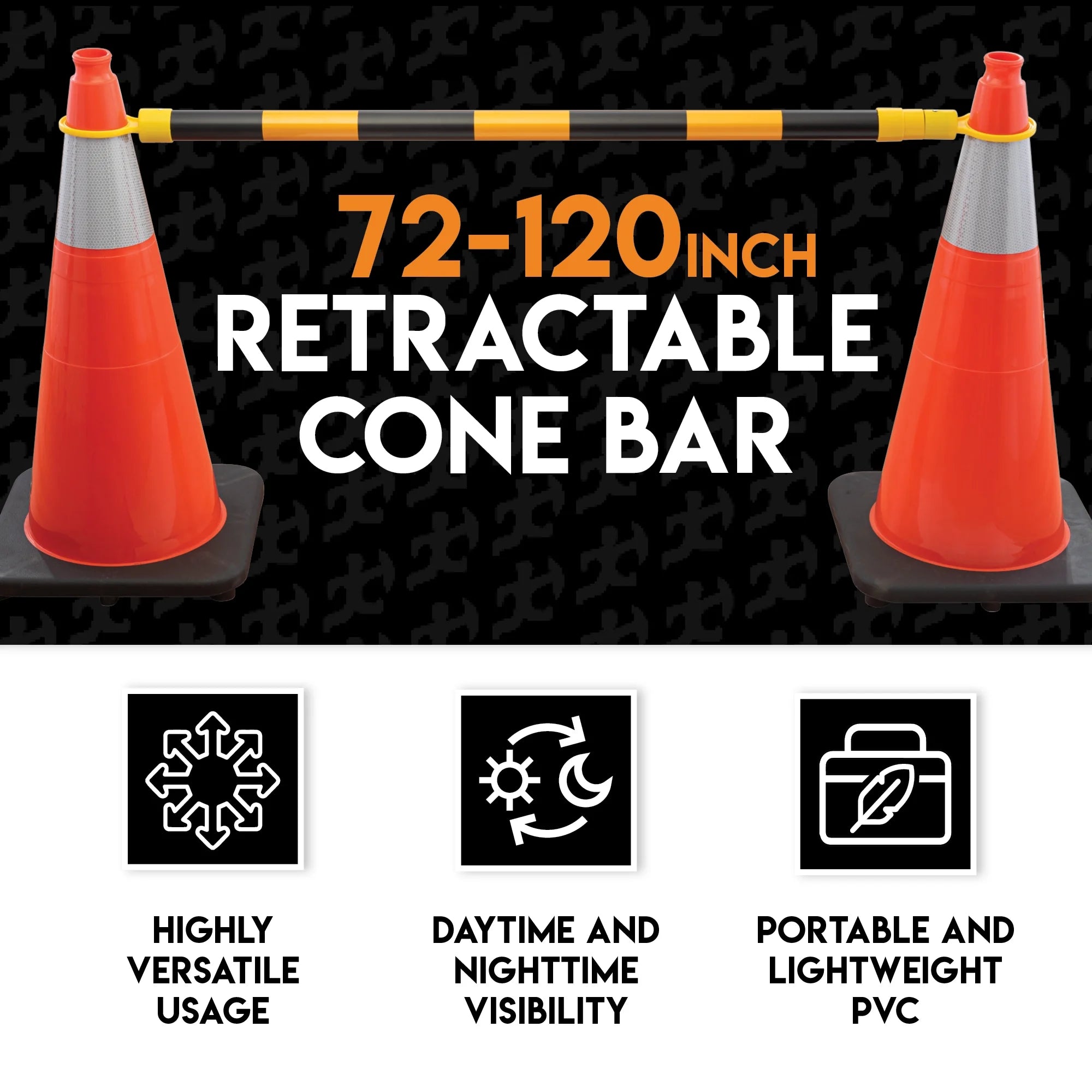 Yellow and Black Retractable Safety Barrier Barricade U700