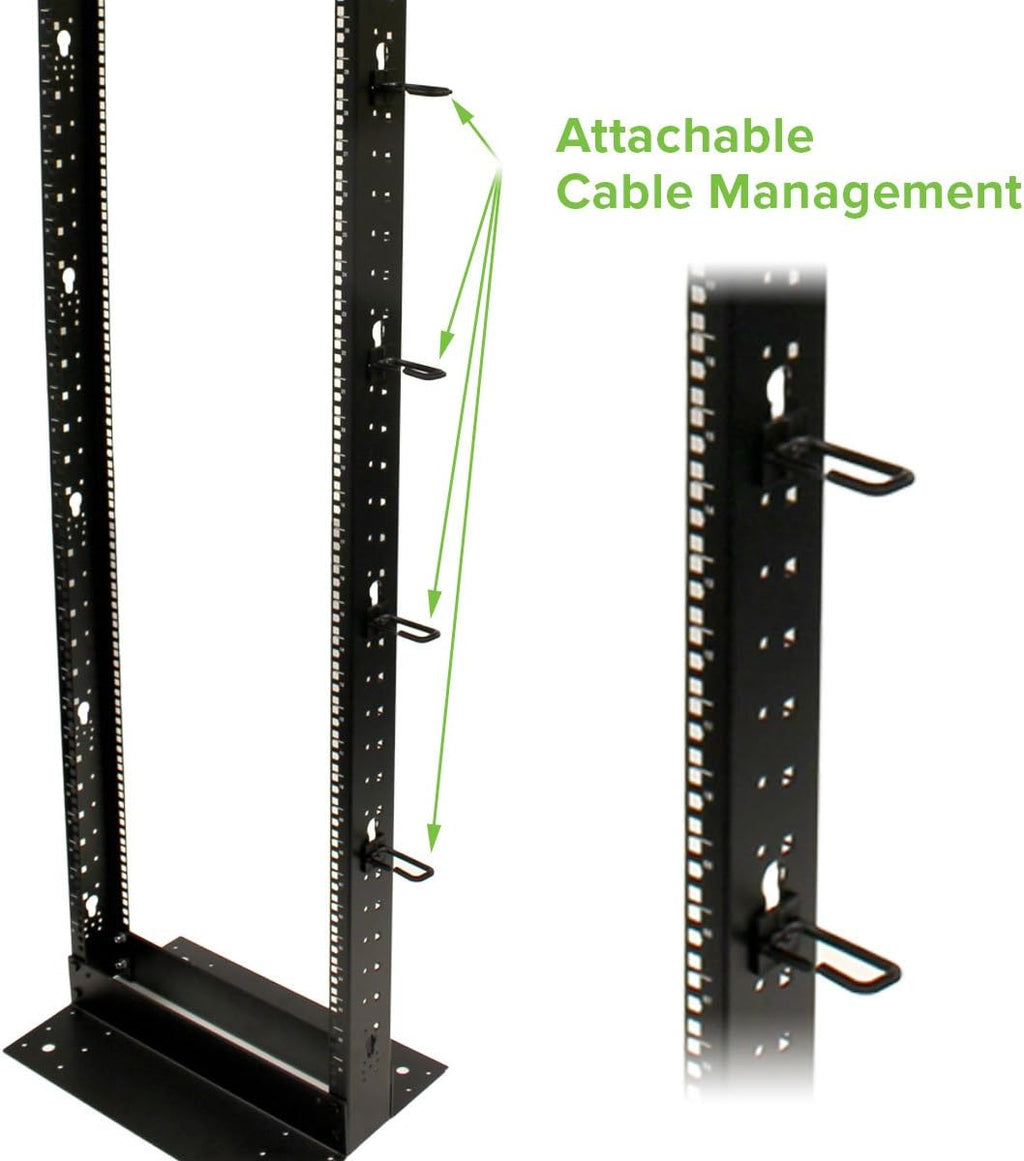 25U 2-Post Open Frame Server Rack Black E554
