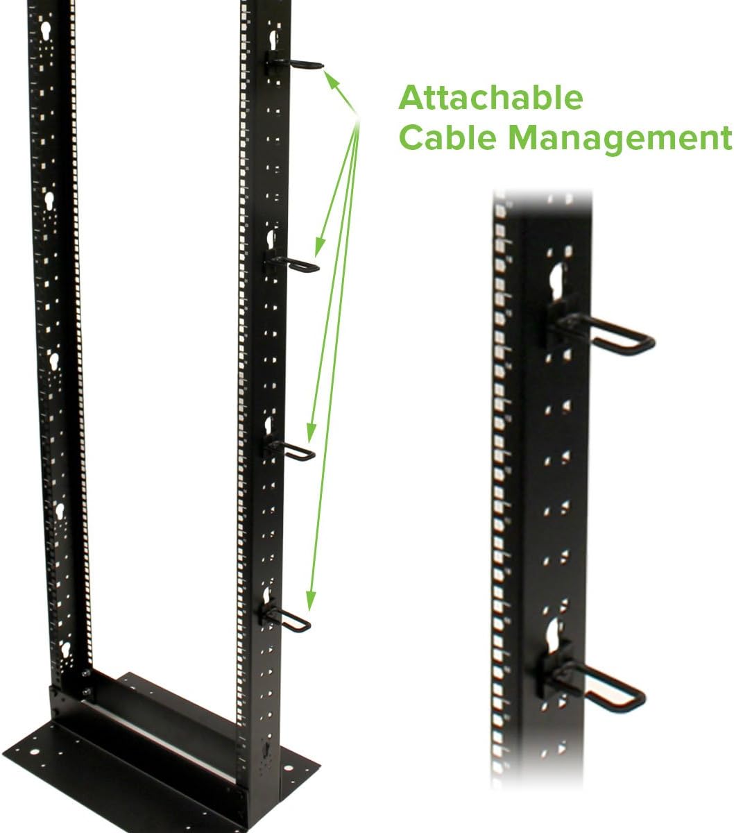 25U 2-Post Open Frame Server Rack Black E554