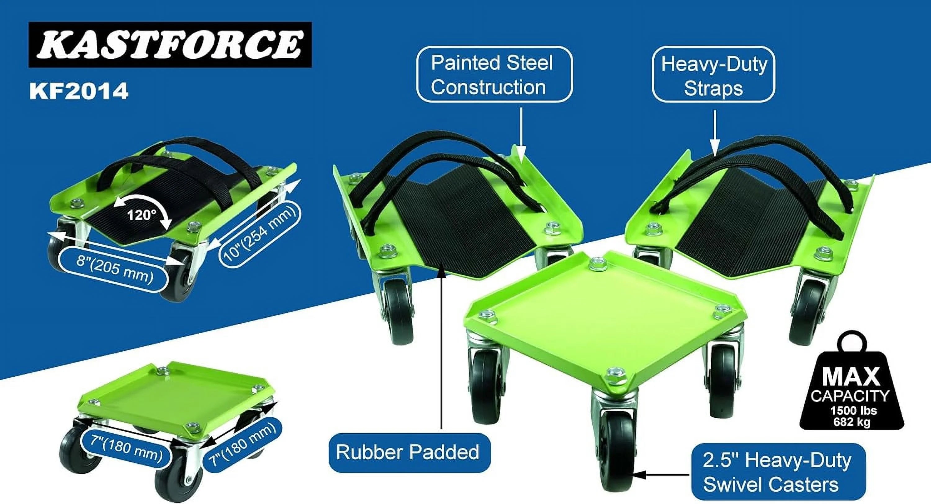 Snowmobile Dolly Heavy Duty V-Slide with 2.5 PVC Swivel Casters Rubber Pad and 2 Pairs of Straps W4211