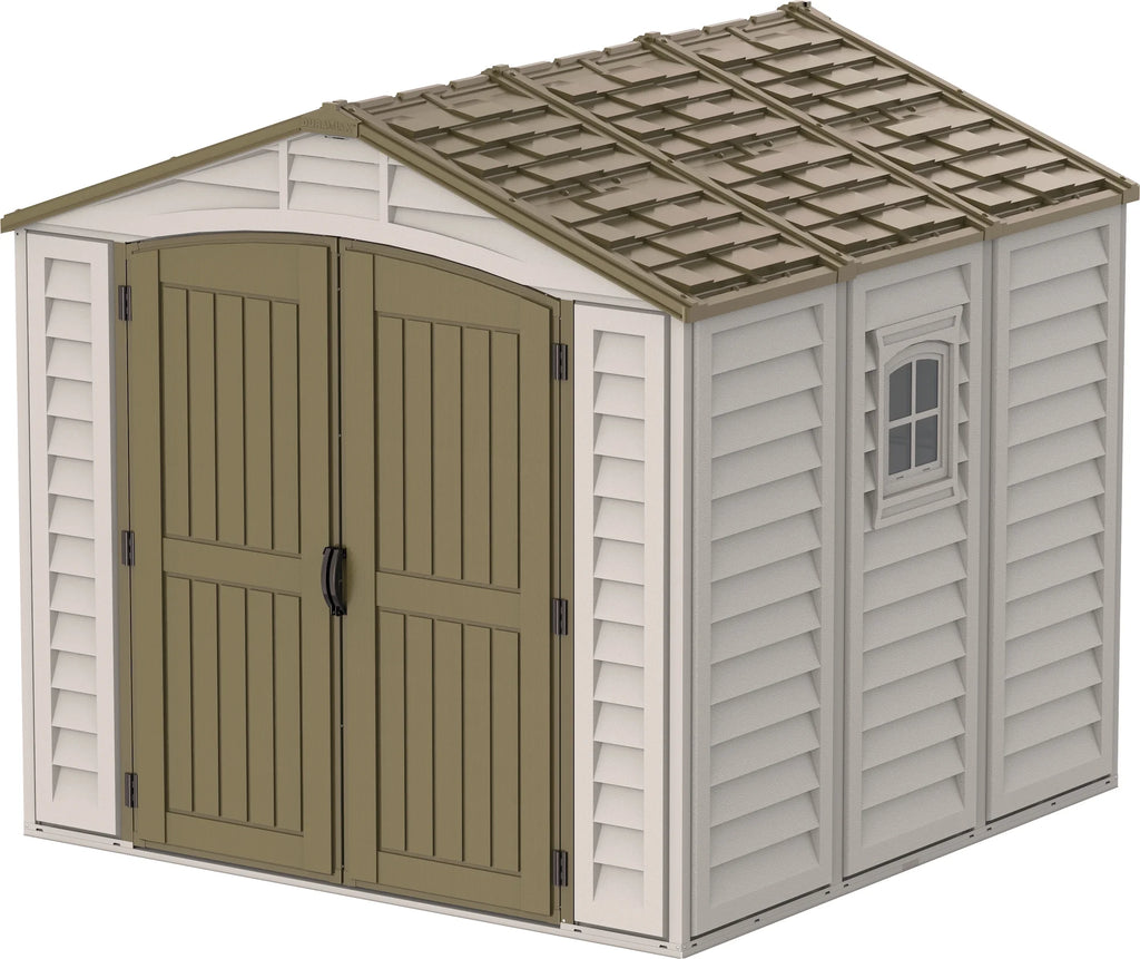 Offwhite/Brown 8x8 Outdoor Storage Shed L553482
