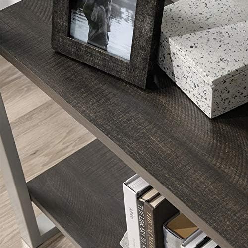4 Shelf Metal Framed Wooden Bookcase in Black Walnut A110110
