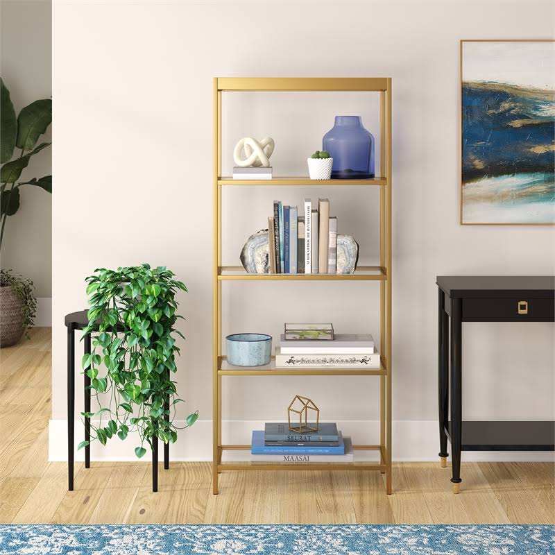Brass Finish Bookcase Z1657