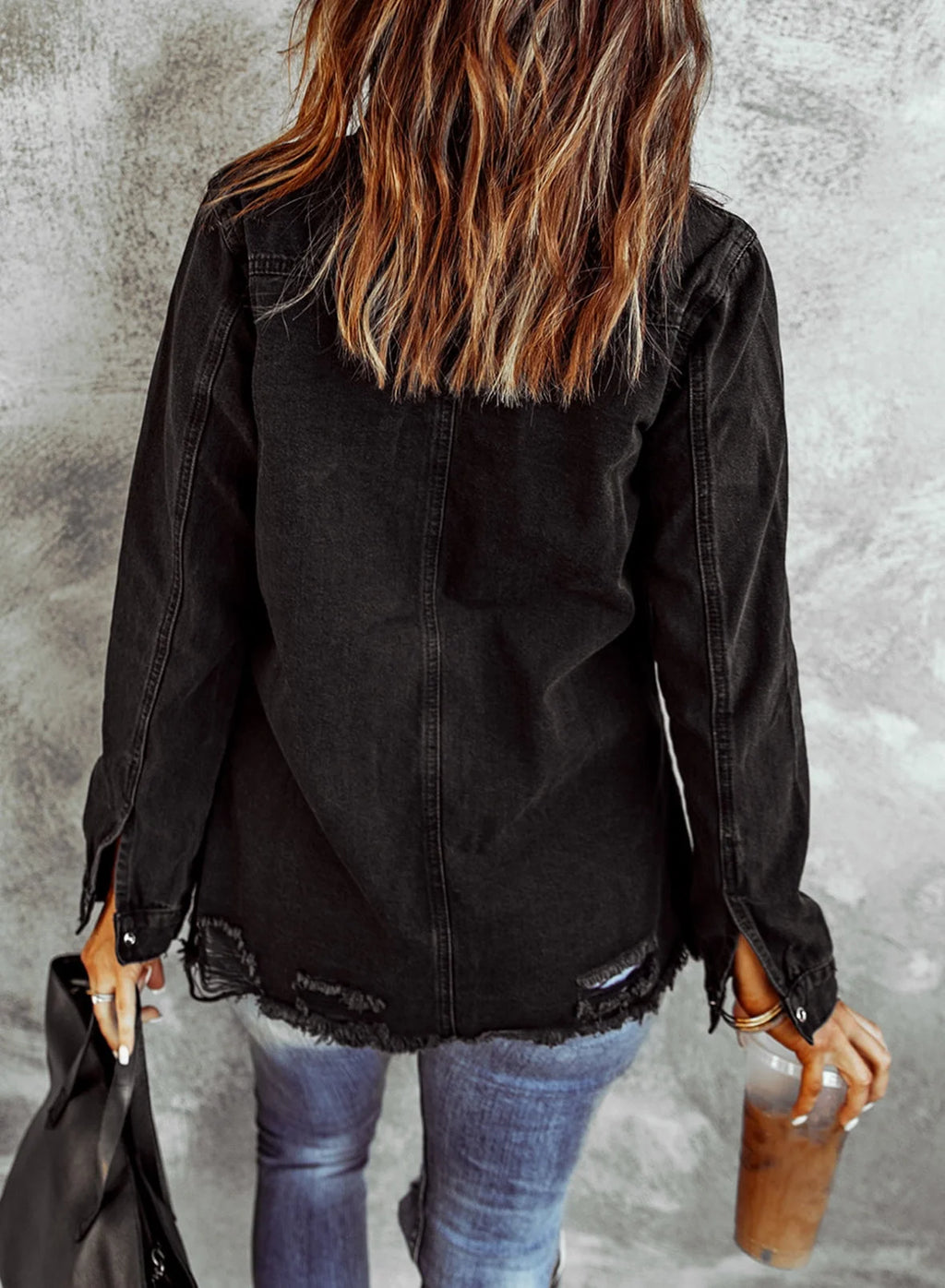 Distressed Denim Jacket K268