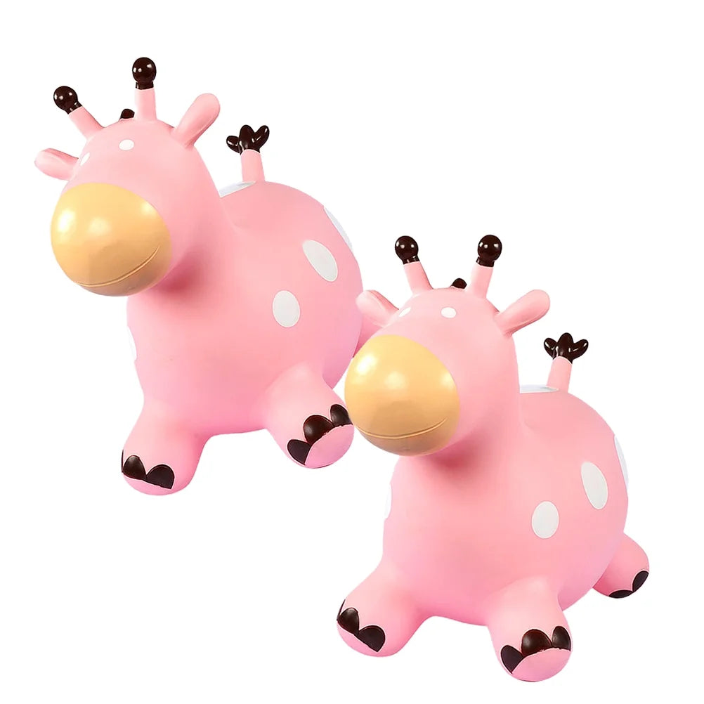 Inflatable Jumping Horse Toy with Air Pump (Pink) F38733