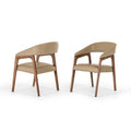 Taupe Leatherette and Walnut Wood Dining Chair T675156