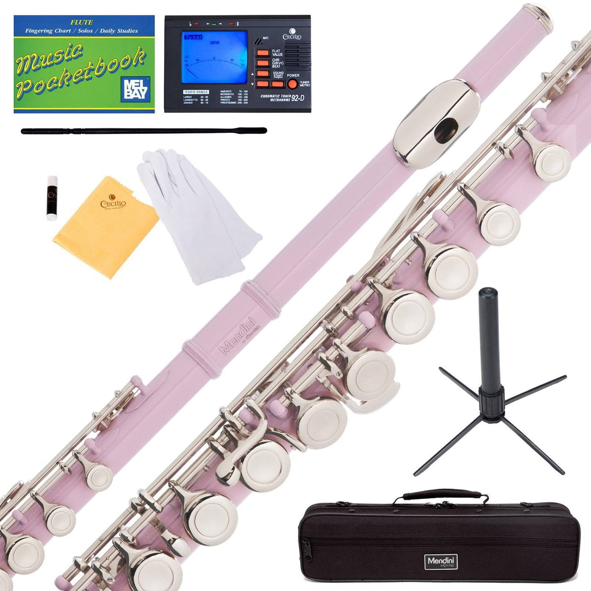 Pink Lacquer Closed Hole C Flute with Case and Stand V881269