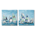 Set of 2 Nautical Canvas Print Wall Art J98459