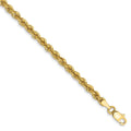 14kt Yellow Gold 3mm Rope Chain 9 inch Lobster Clasp W282987