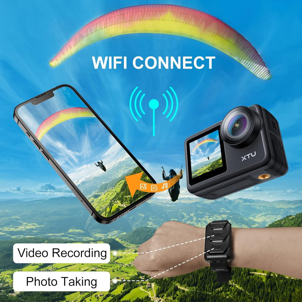 4K60FPS WiFi Action Camera with Dual Touch Screen Display T950650