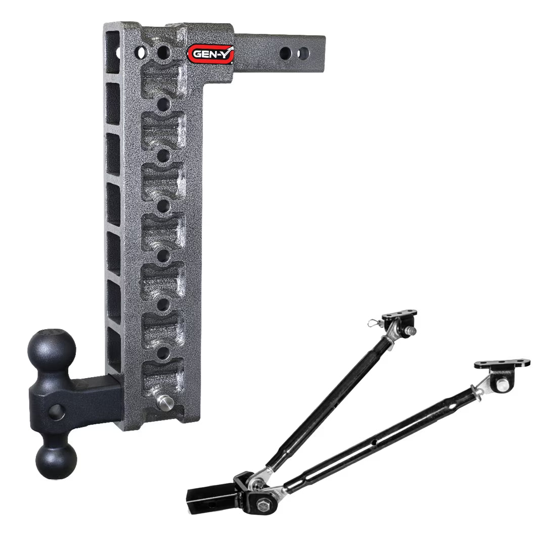 Adjustable 17.5" Drop Hitch with Dual-Ball Stabilizer Kit for 2" Receiver W9119