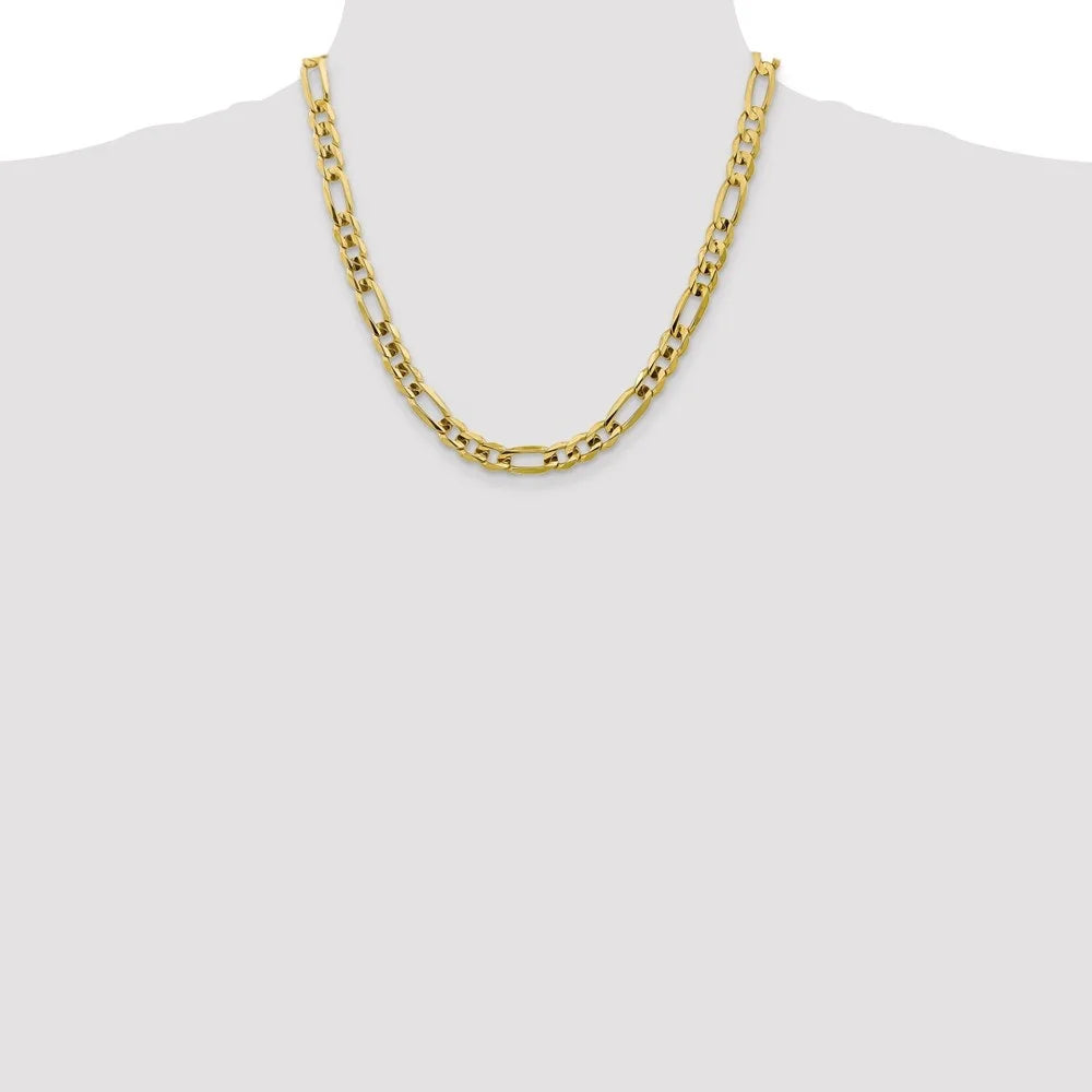 10K Yellow Gold Figaro Chain Necklace 20" Y1808