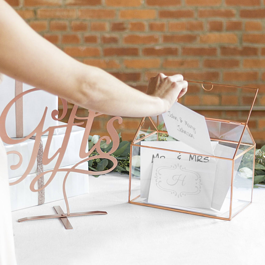 Personalized Glass Terrarium Card Holder R48946