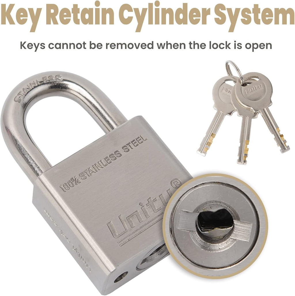 100% Stainless Steel Keyed Alike Marine Lock, Pack of 2 (50mm) R9790