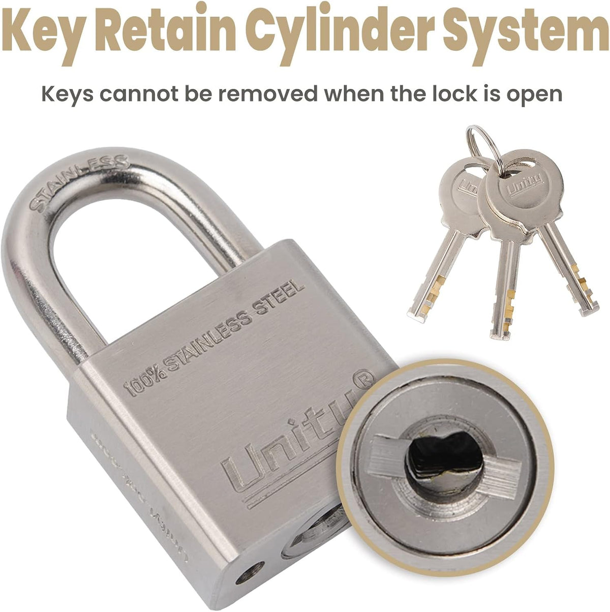 100% Stainless Steel Keyed Alike Marine Lock, Pack of 2 (50mm) R9790