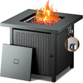 28 Inch 50,000 BTU Propane Gas Fire Pit Table with Lid J4226