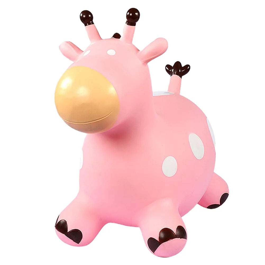 Inflatable Jumping Horse Toy with Air Pump (Pink) F38733