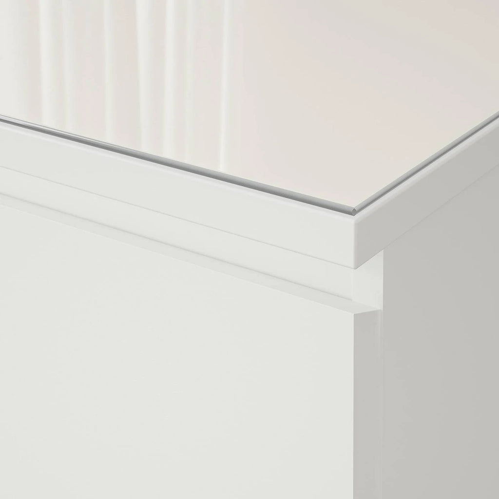 White Glass Top Dresser R70386