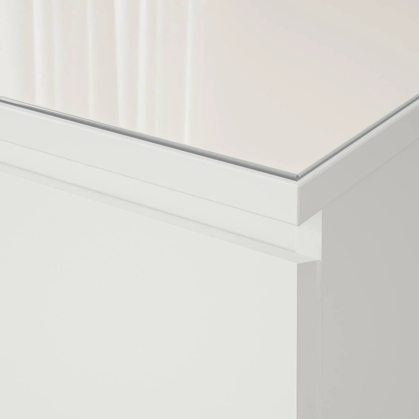 White Glass Top Dresser R70386