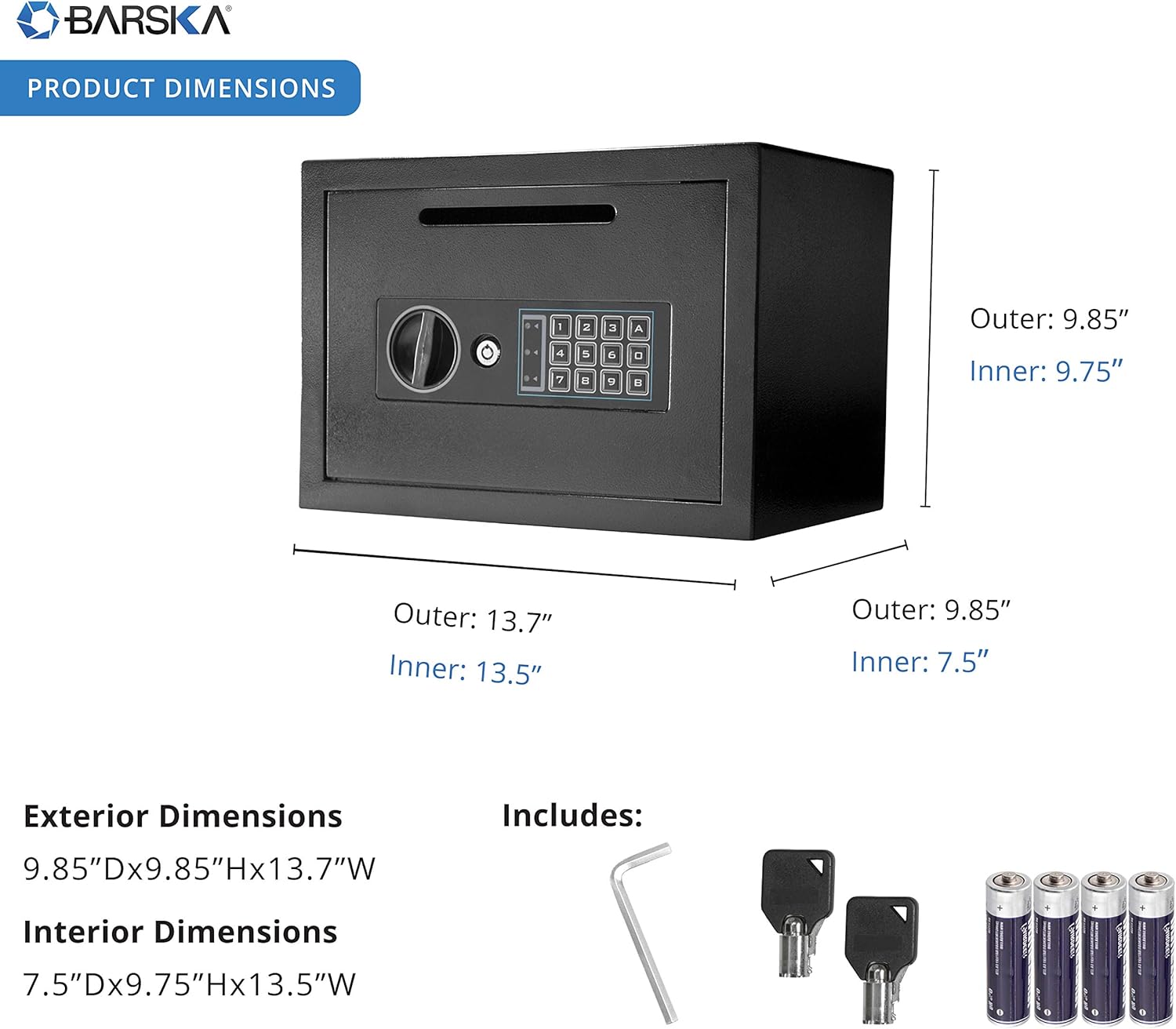 Compact Digital Depository Drop Safe with Front Load Drop Box R29002