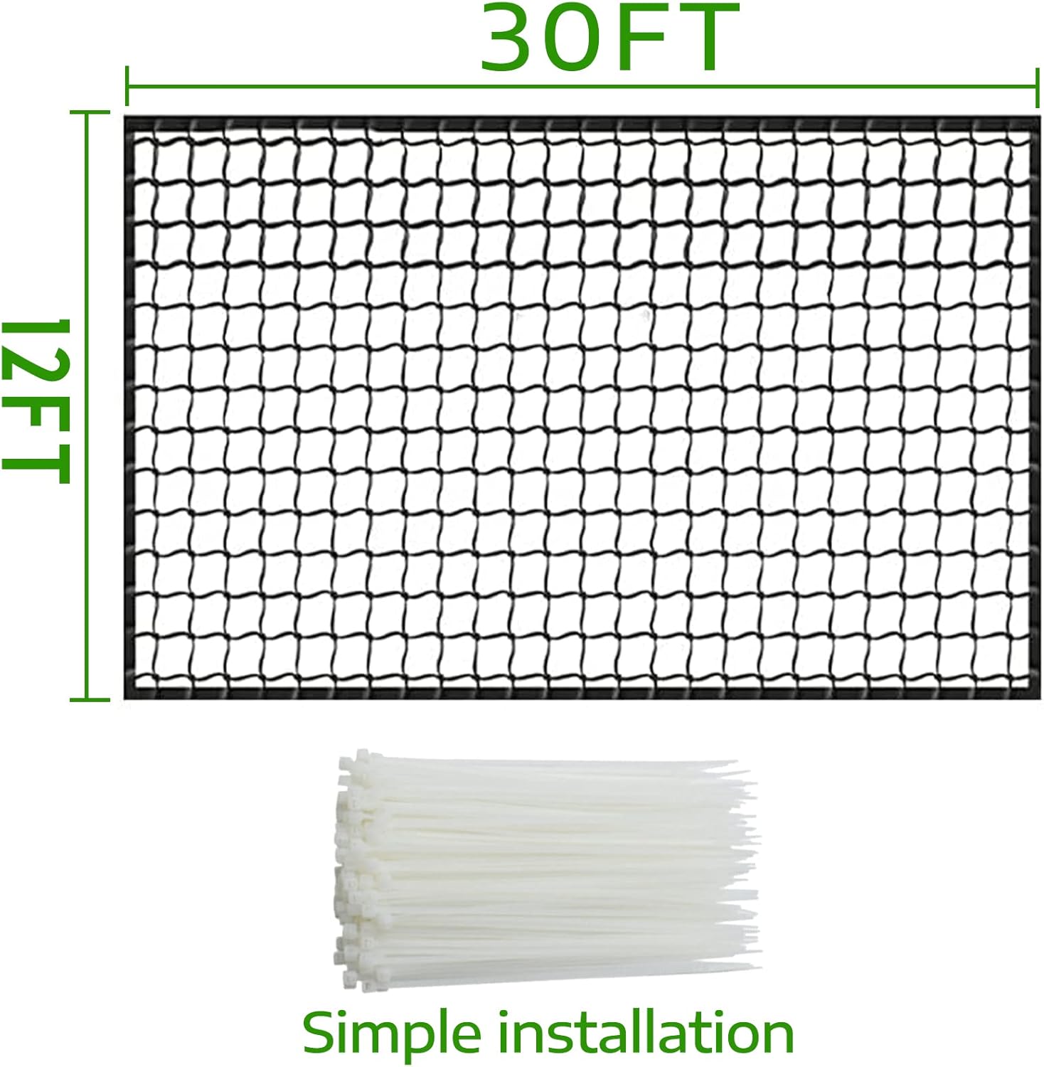 Baseball Backstop Netting 30x 12ft R597884