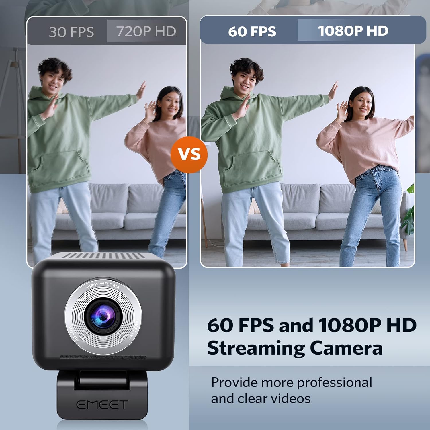 3 in 1 1080P 60FPS Webcam with Microphone and Speaker T6131