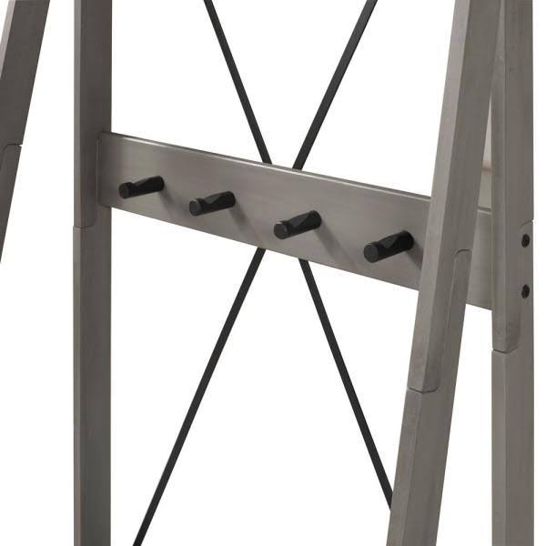Grey Solid Wood Hall Tree with Shelf and 8 Hooks U87705