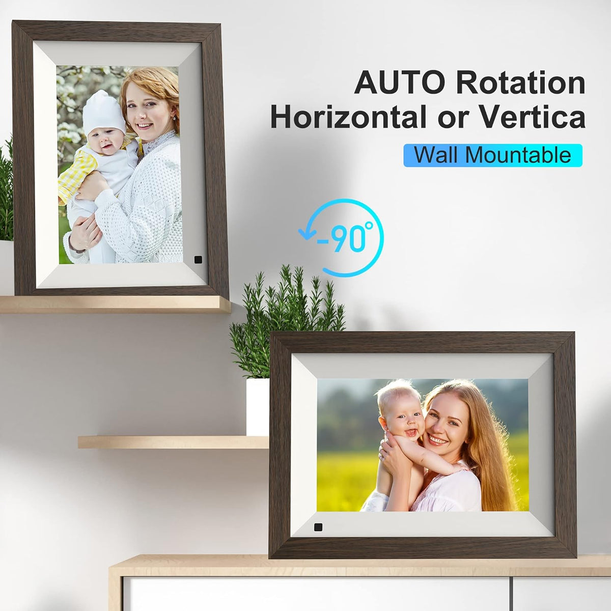 8-inch WiFi Digital Picture Frame Wood 16GB Wall Mountable G786124