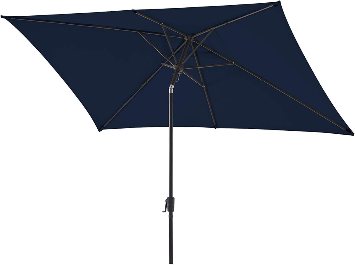 Navy Blue Rectangular Olefin Market Umbrella P7810