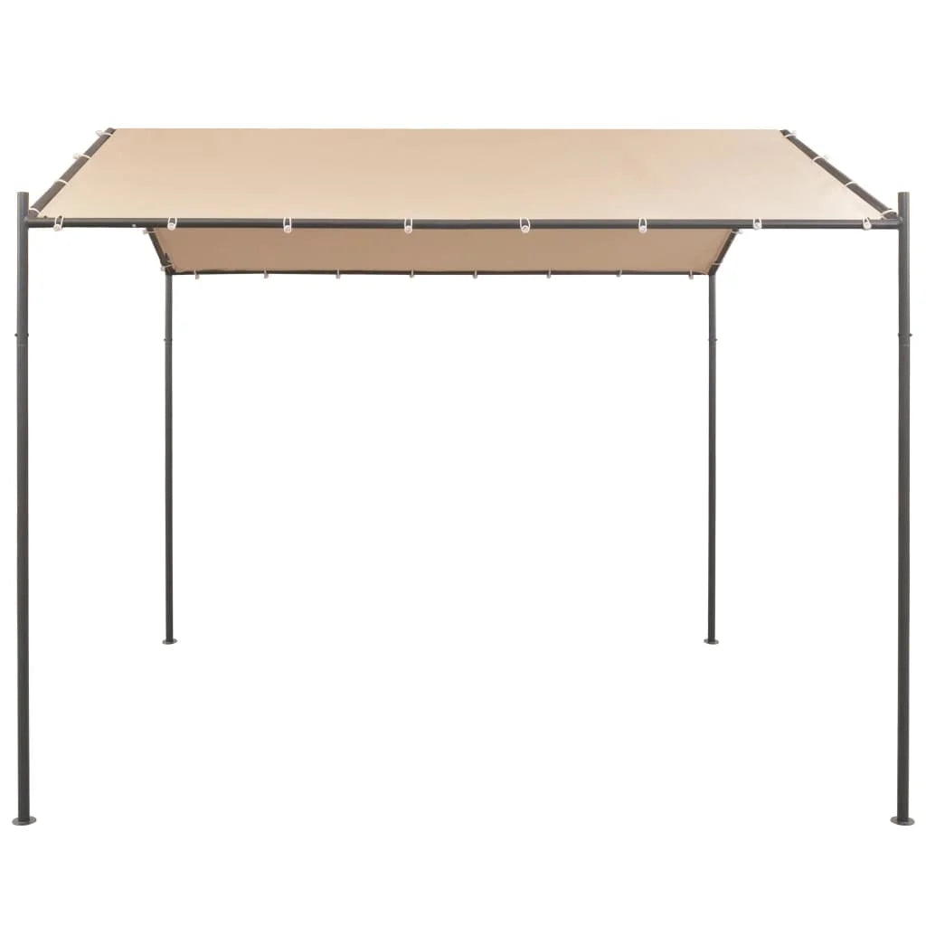 Beige Steel Gazebo Pavilion Tent Canopy Y6878