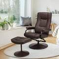 Gray PU Leather Recliner Chair with Ottoman F535