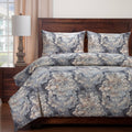 Cindersmoke Distressed Damask Duvet and Shams Twin I3043