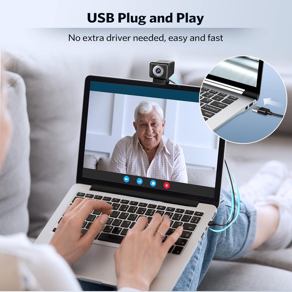 3 in 1 1080P 60FPS Webcam with Microphone and Speaker T6131